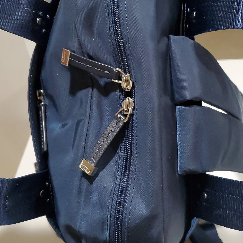 Tumi Epsom Convertible Backpack in Blue & Silver Hardware